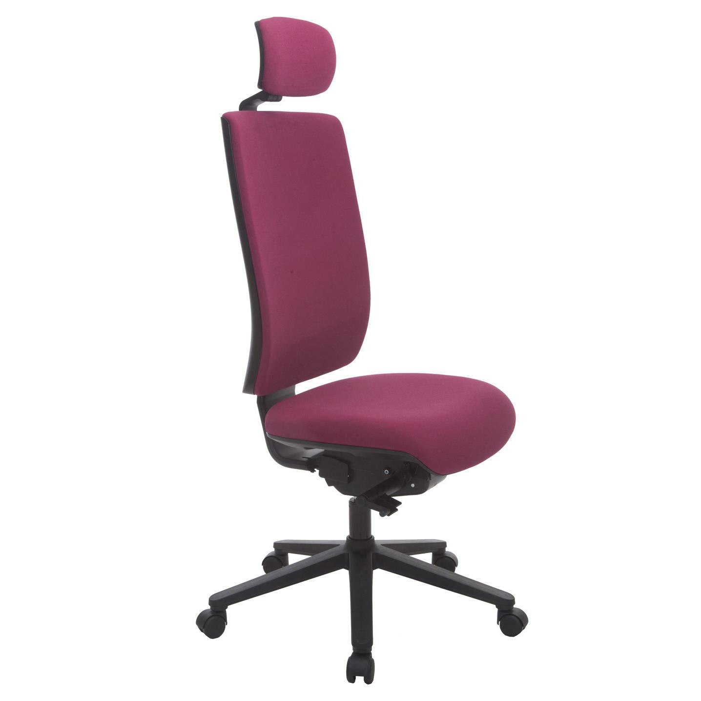 Sige de bureau Iris 2 avec ttire - dossier 134 cm - tissu rose pink