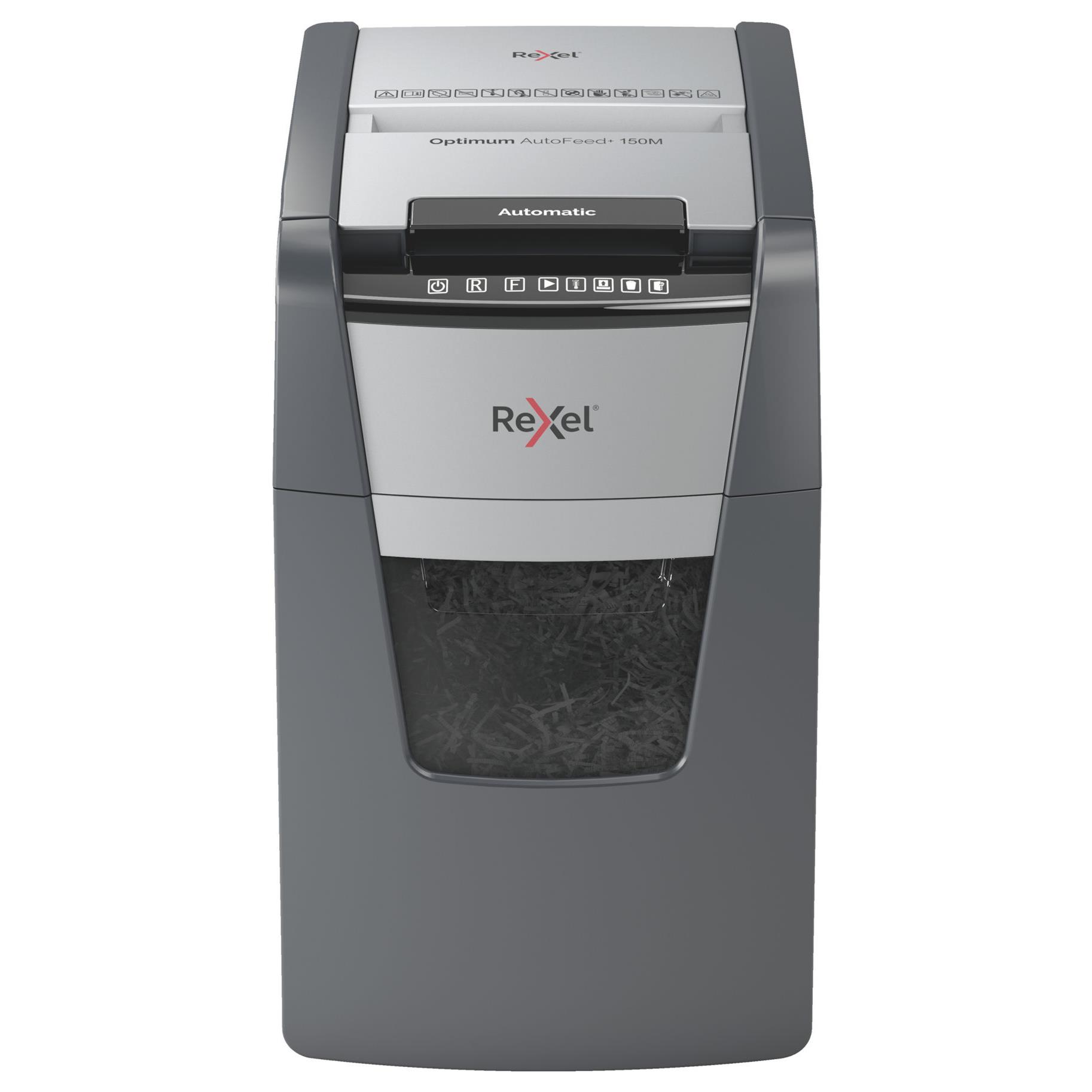 Rexel optimum autofeed+ 150m destructeur de papier dcoupage par micro-broyage 55 db 22 cm noir, gris