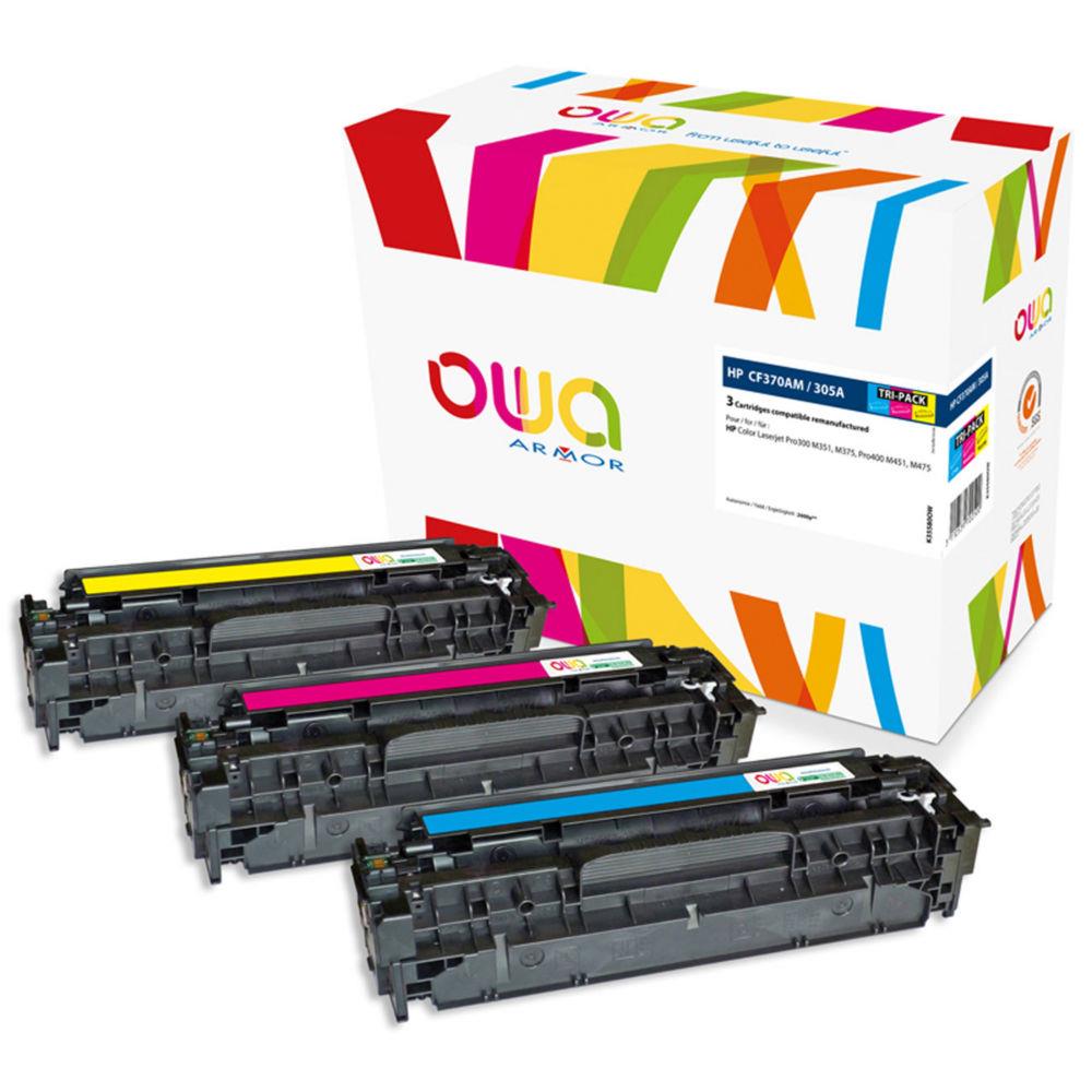 Cartouches de toner - Armor k35580ow cartouche de toner 3 pice(s) cyan, magenta, jaune