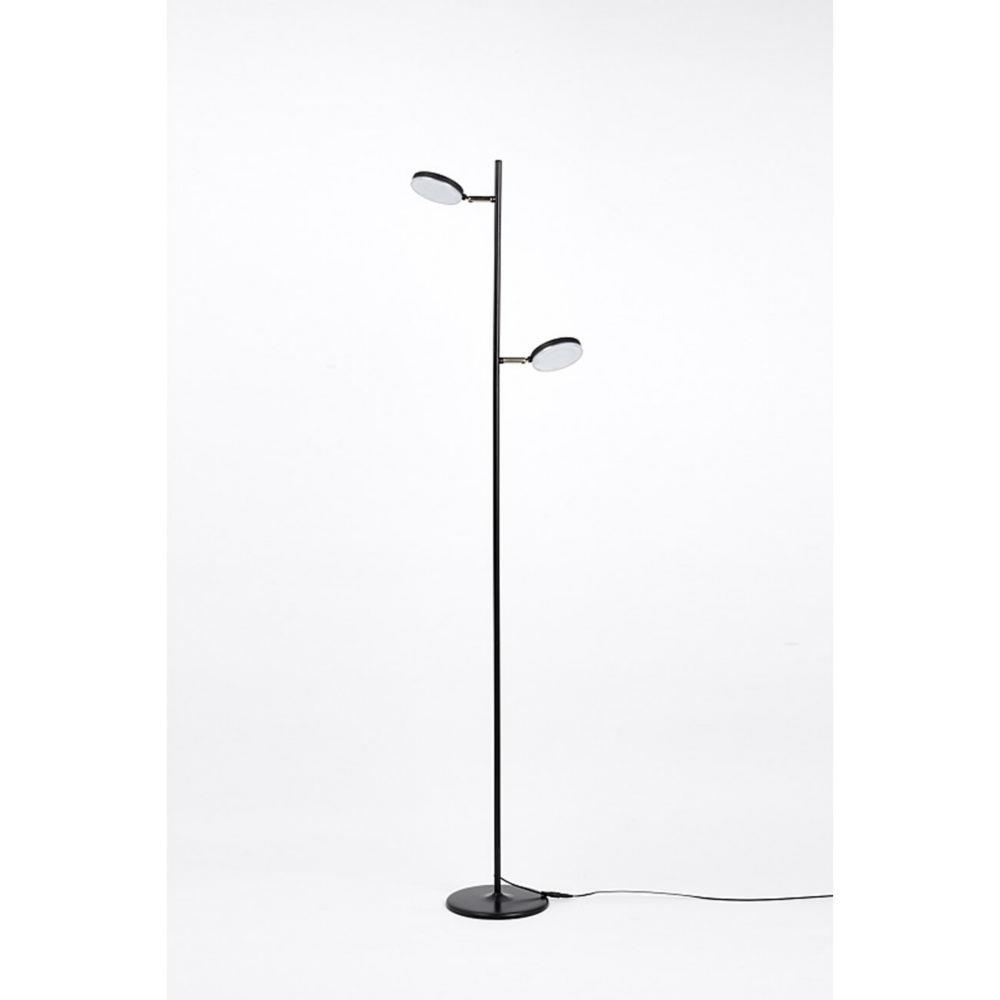Lampadaire liseuse Aluminor Dclic - 2 sources Leds intgres et orientables - Noir