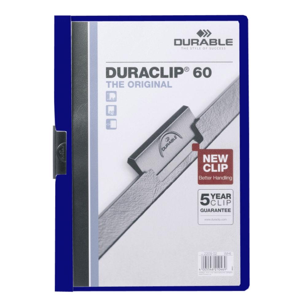 Chemise  clip Durable Duraclip en PVC - bleu fonc - 30 feuilles