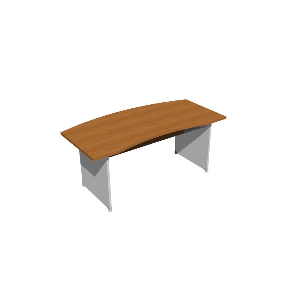 Bureau direction Courbe Pulse - L 166 x P 90 cm - plateau aulne - pieds pleins aluminium