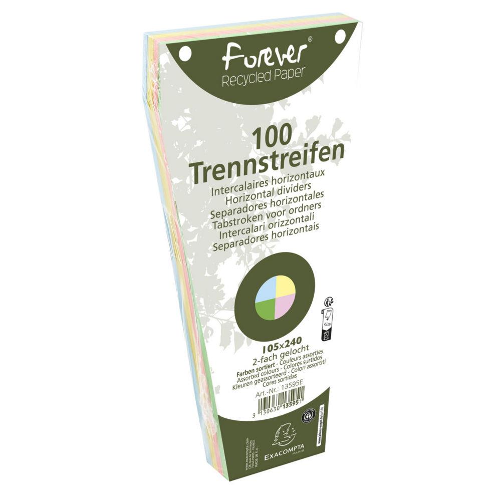 Intercalaires trapze Exacompta - coloris assortis - perforation 2 trous - paquet de 100