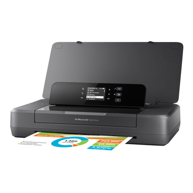 HP Officejet 200 Mobile Printer - Imprimante - couleur - jet d'encre - A4/Legal - 1200 x 1200 ppp - jusqu' 20 ppm (mono) / jusqu' 19 ppm (couleur) - capacit : 50 feuilles - USB 2.0, hte USB, Wi-Fi