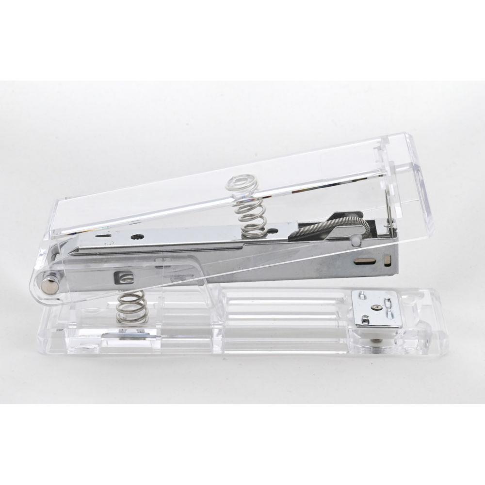Agrafeuse de table Seco - Corps transparent, mcanisme coloris argent