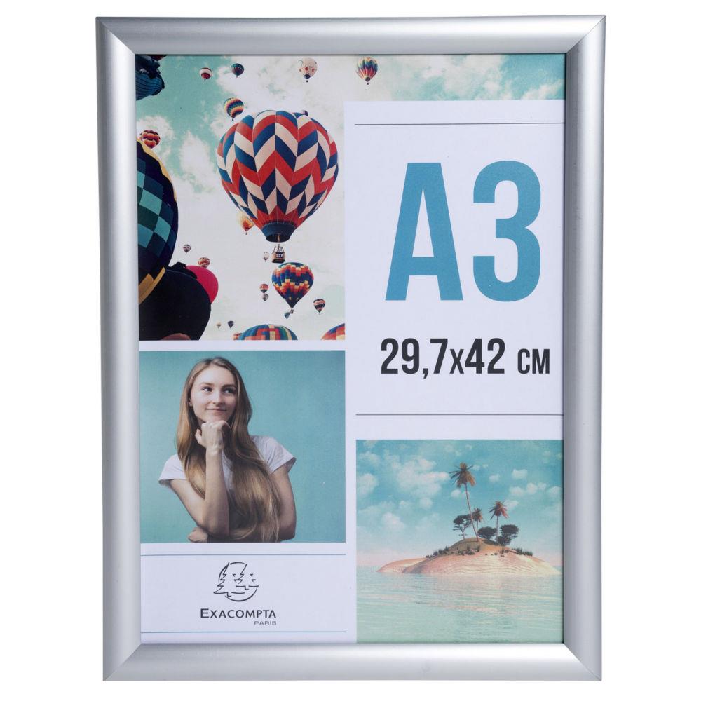 Cadre photo mural A3 Exacompta Cristal - Aluminium