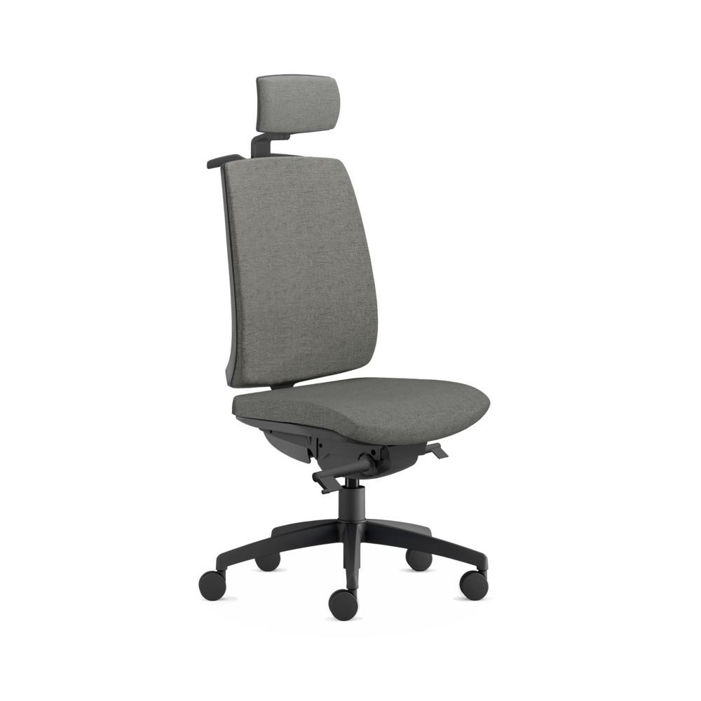 Sige de bureau Windsor avec appui-tte et portemanteau - tissu Gris
