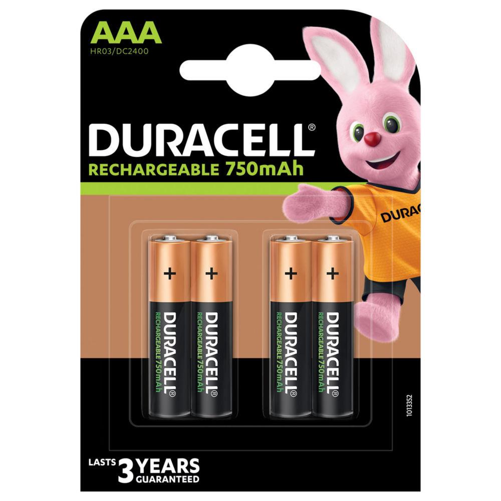 Duracell aaa (4pcs) batterie rechargeable hybrides nickel-mtal (nimh)