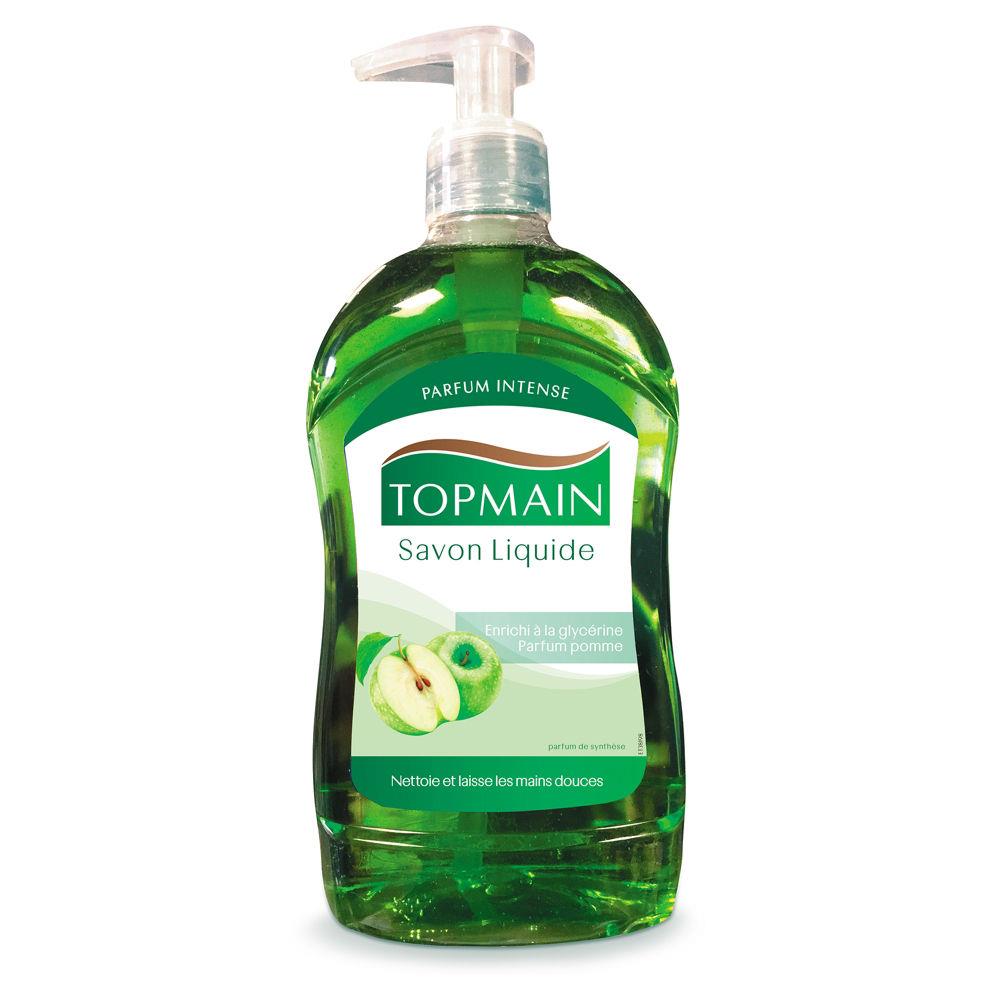 Savon liquide Topmain pour les mains parfum pomme - Flacon pompe 500 ml