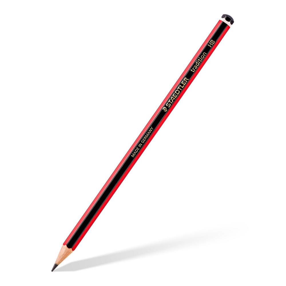 Crayon de papier Staedtler Tradition - mine HB - corps hexagonal noir et rouge