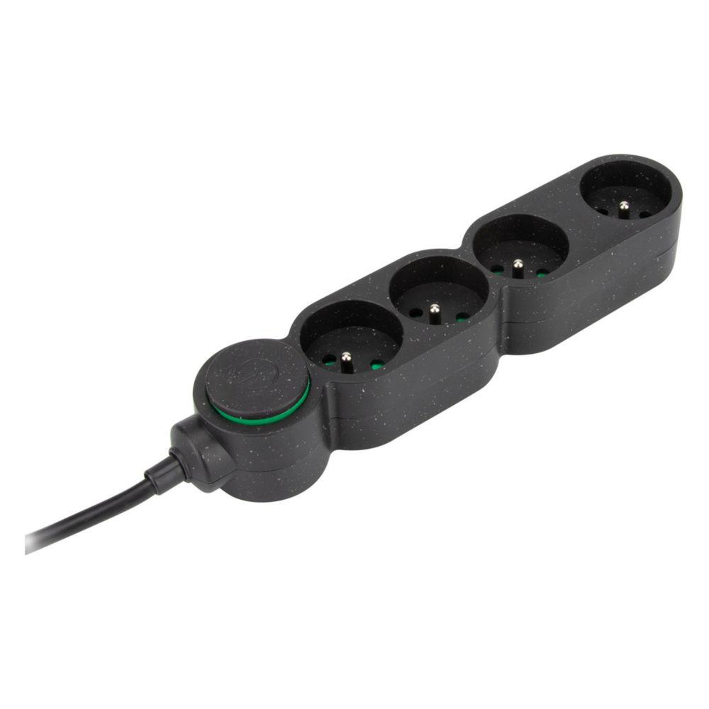 Bloc multiprises 4 prises 16A Zenitech - Cble 1,5 m - Noir