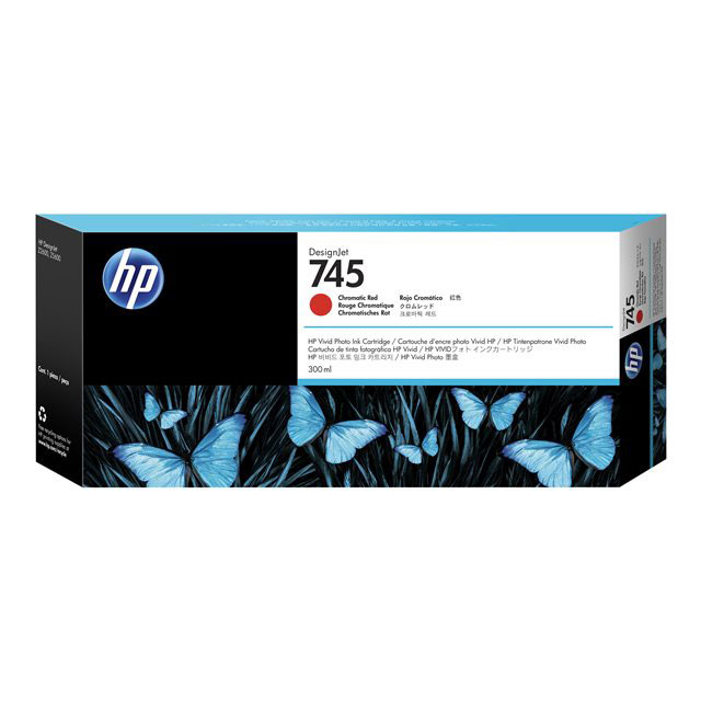 Hp cartouche d'encre designjet 745 rouge chromatique, 300 ml