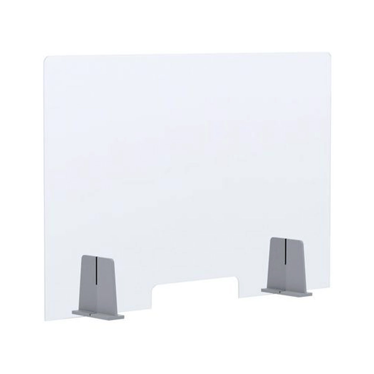 Vitre de protection plexiglass H.65 x L.92 cm avec encoche passe documents - paisseur 3 mm