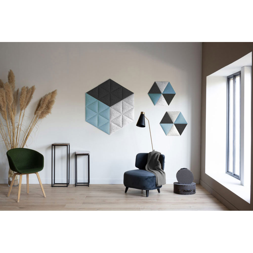 Panneau acoustique dcoratif Paperflow Easysound - 48,5 x 112 cm - Tissu Bleu