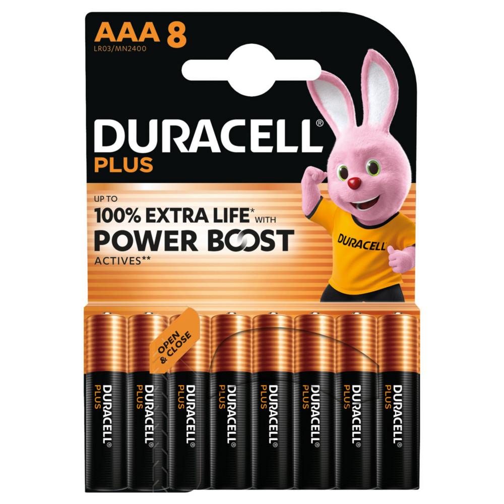 Pile alcaline Duracell AAA / LR3 Plus - Lot de 8