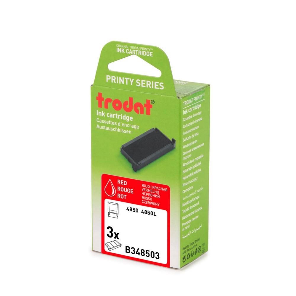 Cassette d'encre Trodat de rechange pour tampon Printy 4850 - Lot de 3 - Rouge