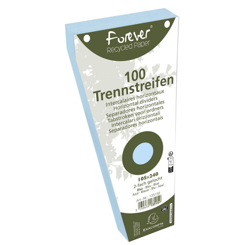 Intercalaires trapze Exacompta - bleu - perforation 2 trous - paquet de 100
