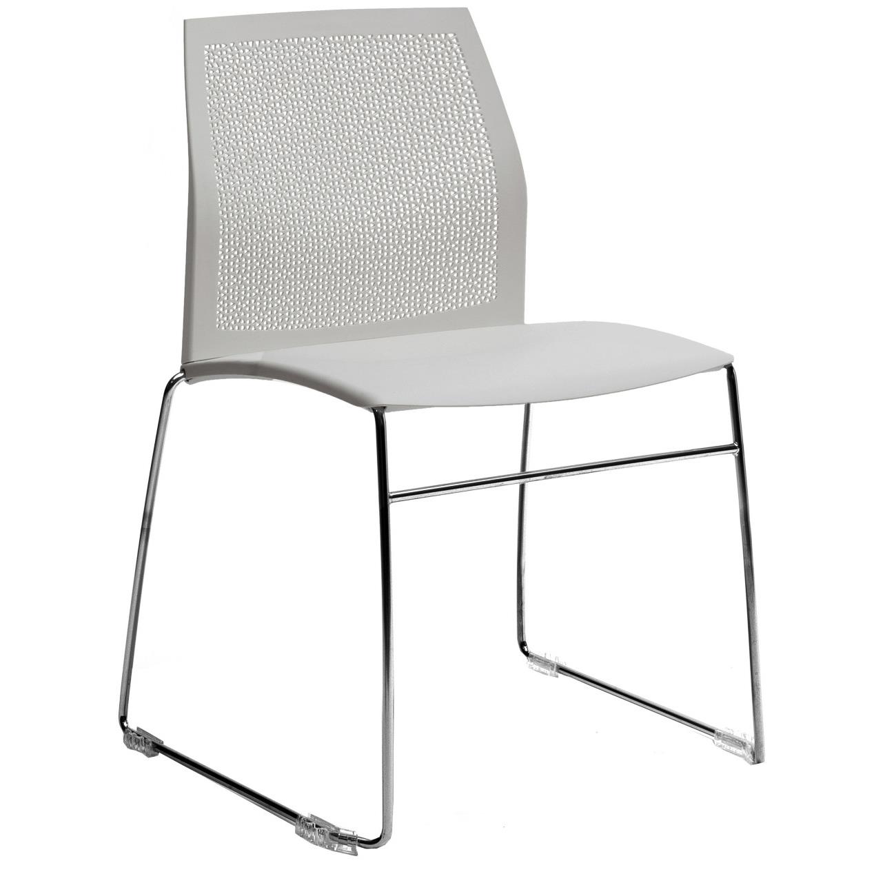 Chaise de r�union & visiteur Noia - Pi�tement Filo chrome - polypropyl�ne - Blanc