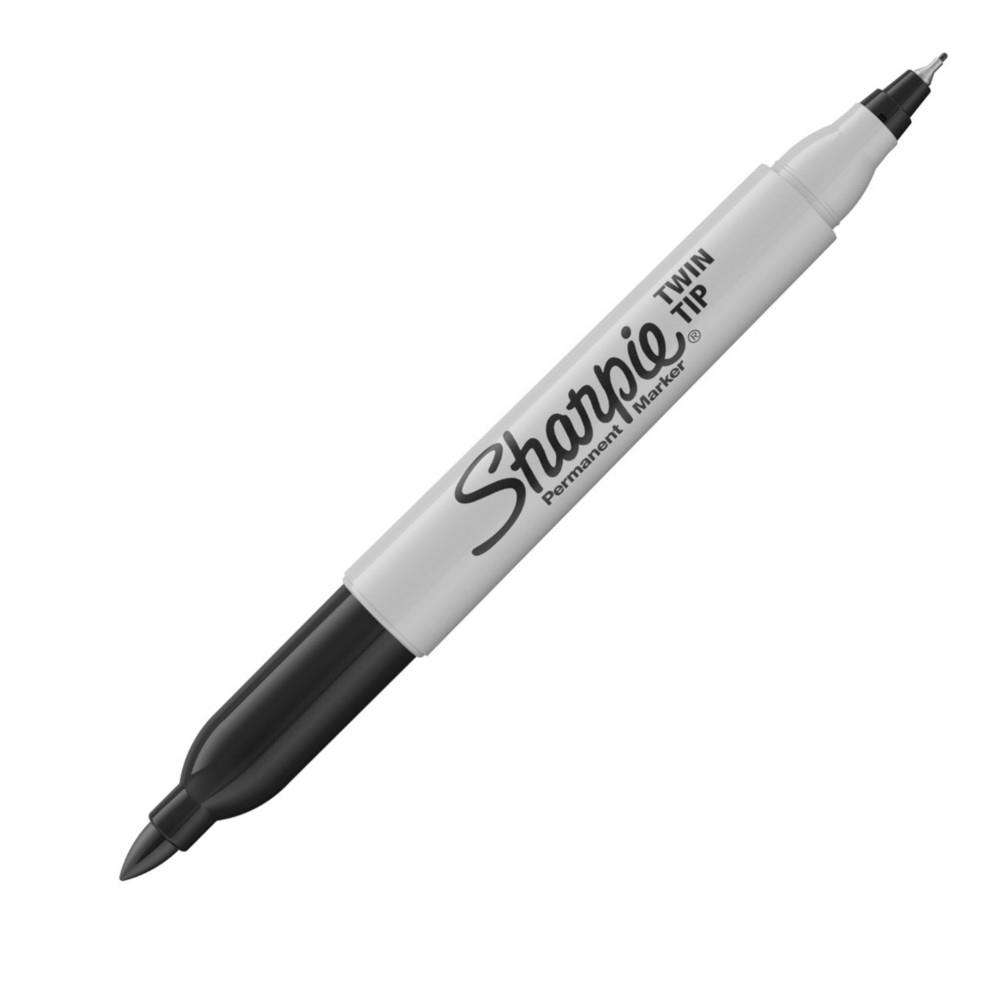 Marqueur double Sharpie pointe - Fine 0,9 et ultra-fine 0,5 - Encre permanente - Noir
