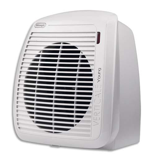 Radiateur soufflant Delonghi - 2000W - thermostat ajustable - L23,8 x H25,4 x P17,7 cm - blanc