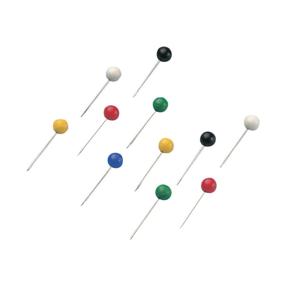 Epingles de signalisation 1er prix - tete boule diamtre 5mm - Coloris assortis - boite de 100