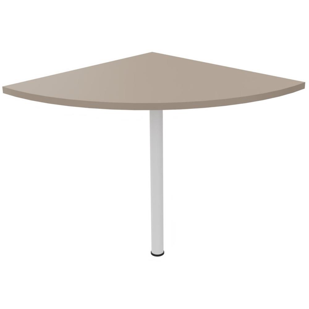 Angle de liaison 90 arrondi Triomphe Cts 80 cm - Plateau Argile - Pied Blanc