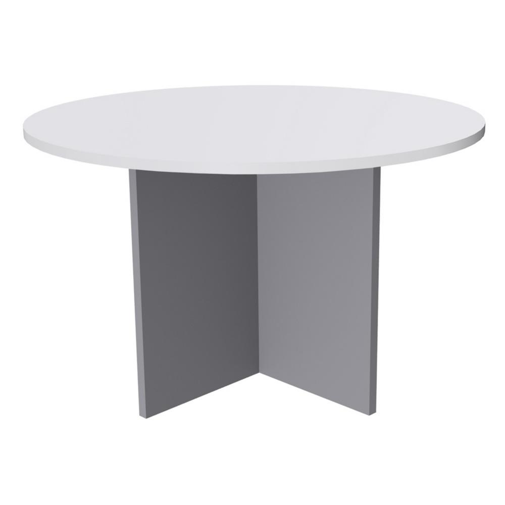 Table ronde Impact 2- diamtre 100 cm -  plateau blanc - pieds aluminium
