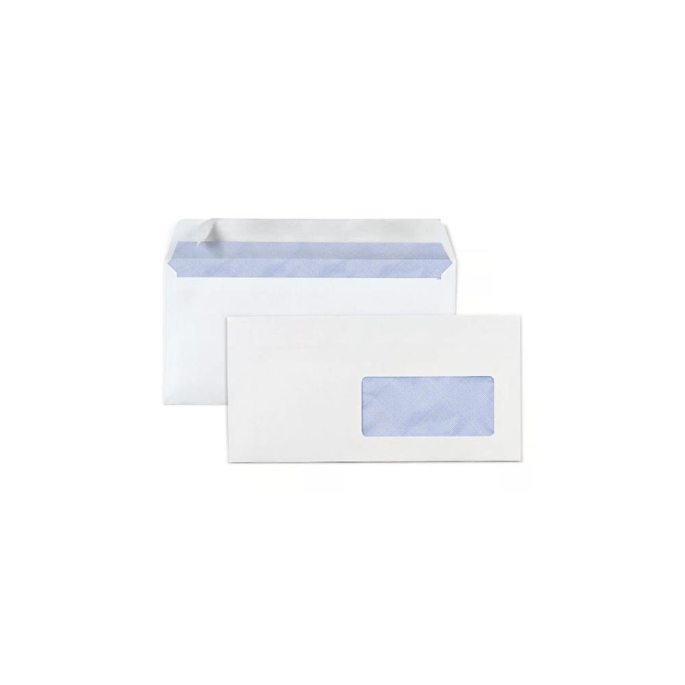 Enveloppe blanche Raja DL - 110 x 220 mm - 80g avec fentre - bande autoadhsive - bote 500 units