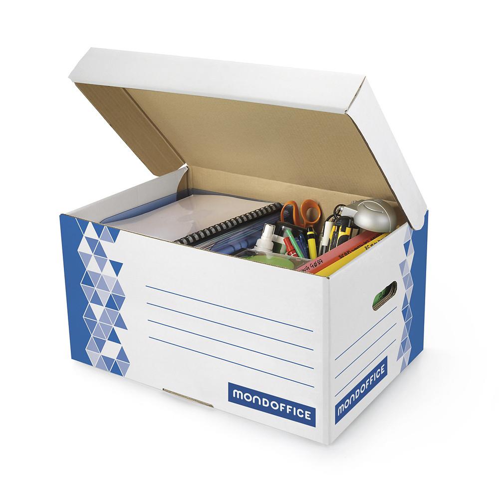 Caisse archives Mondoffice Premium - Capacit� 6 boites dos 8 cm - Bleu