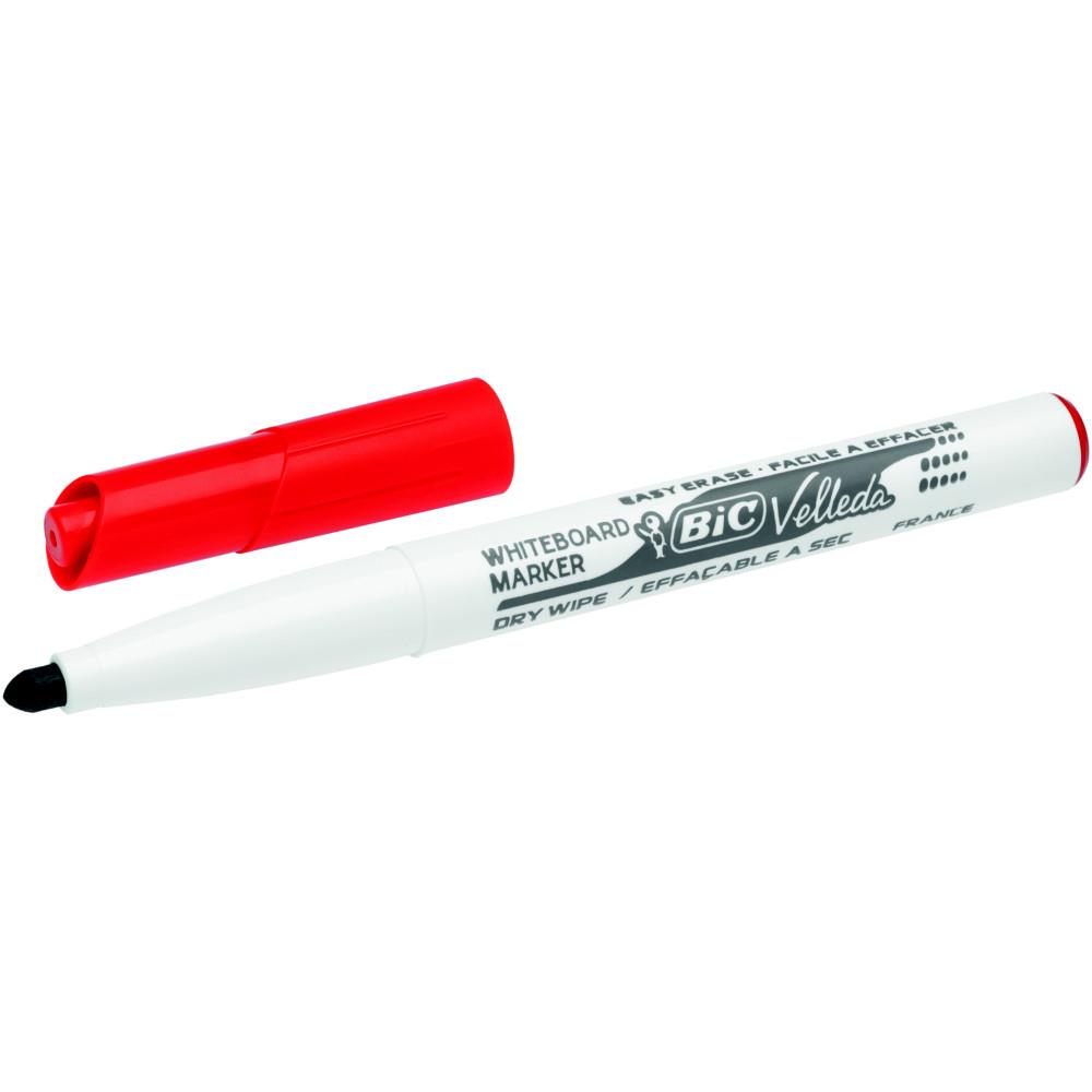 Marqueur Bic Velleda 1741 effaable  sec - pointe ogive 2mm - rouge