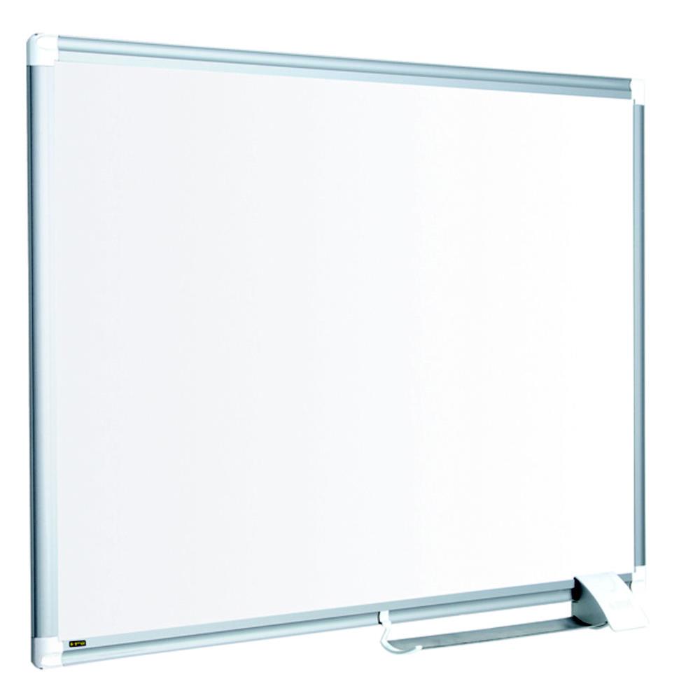 Tableau blanc Bi-Office Maya New Generation - surface en acier laqu - magntique - cadre en aluminium gris - 1800 x 900 mm