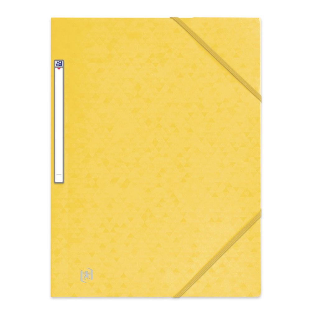 Chemises 3 rabats  lastiques Oxford Top File + A4 - jaune