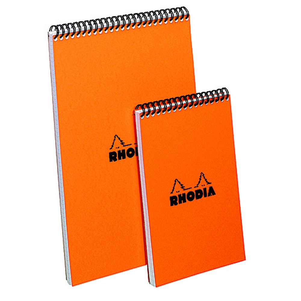 Bloc Rhodia - reliure double spirale - 10.5 x 14.8 cm - 80 feuilles - quadrill 5x5