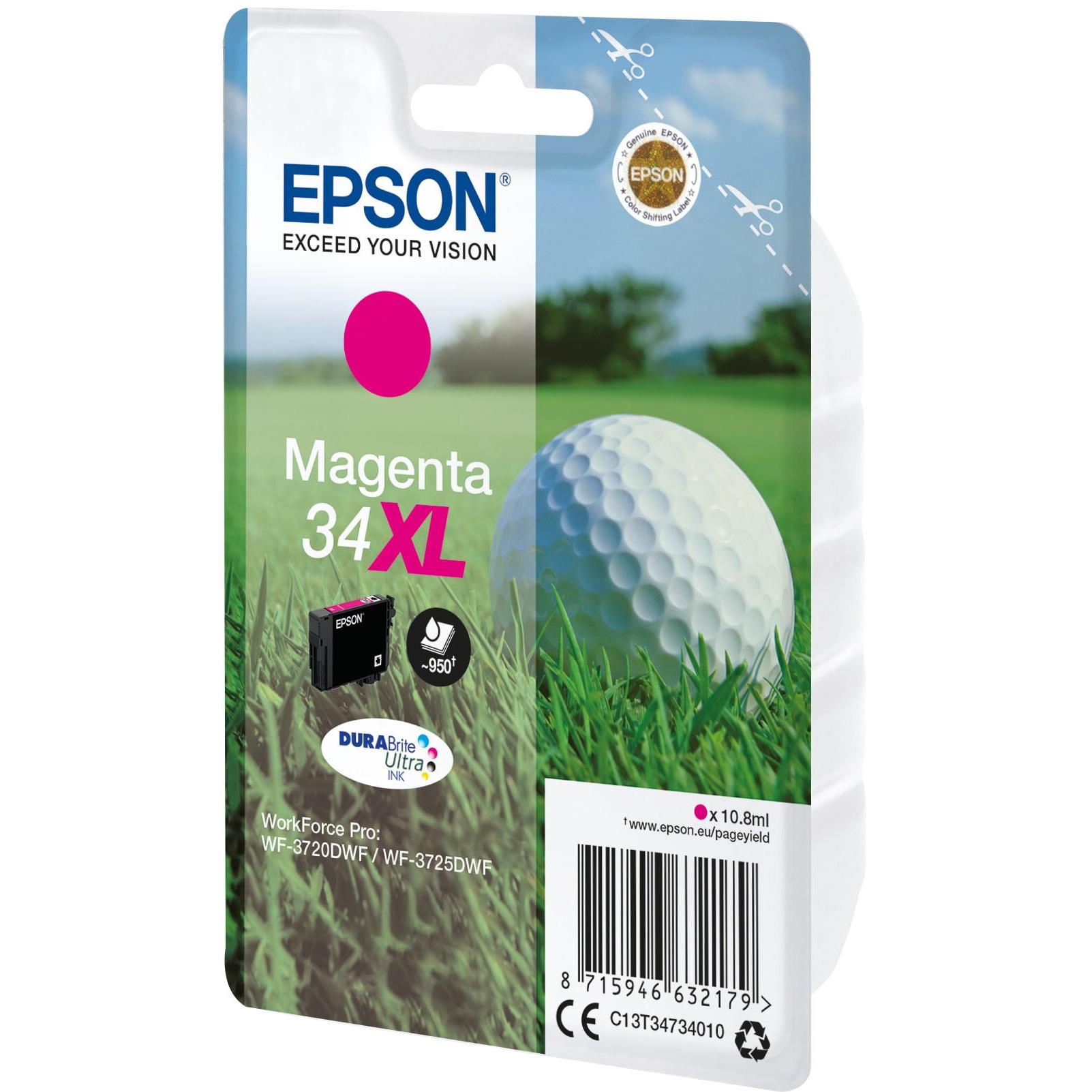 Cartouches pour imprimantes - Epson golf ball singlepack magenta 34xl durabrite ultra ink