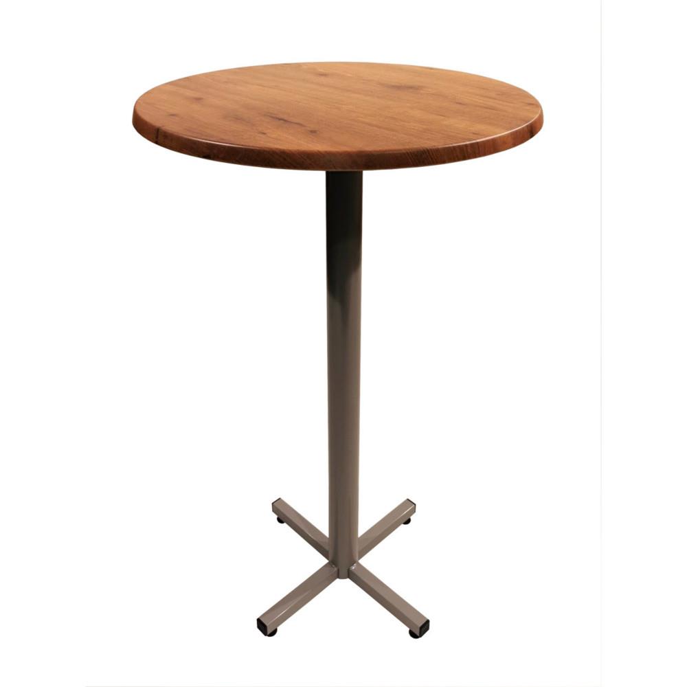Table mange-debout Brown H115cm plateau rond 70cm Colorado - Pied central Aluminium