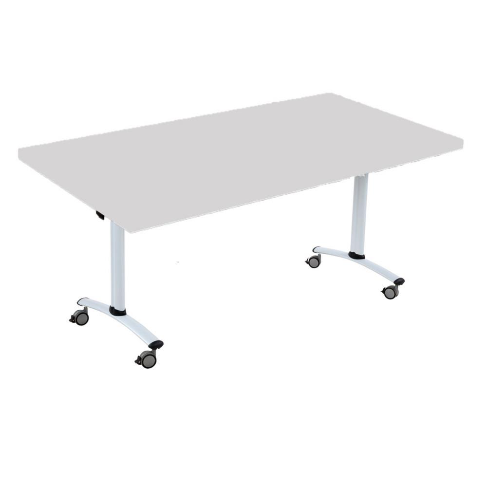 Table mobile  plateau basculant L140 x P80 cm - Plateau Gris pieds Aluminium