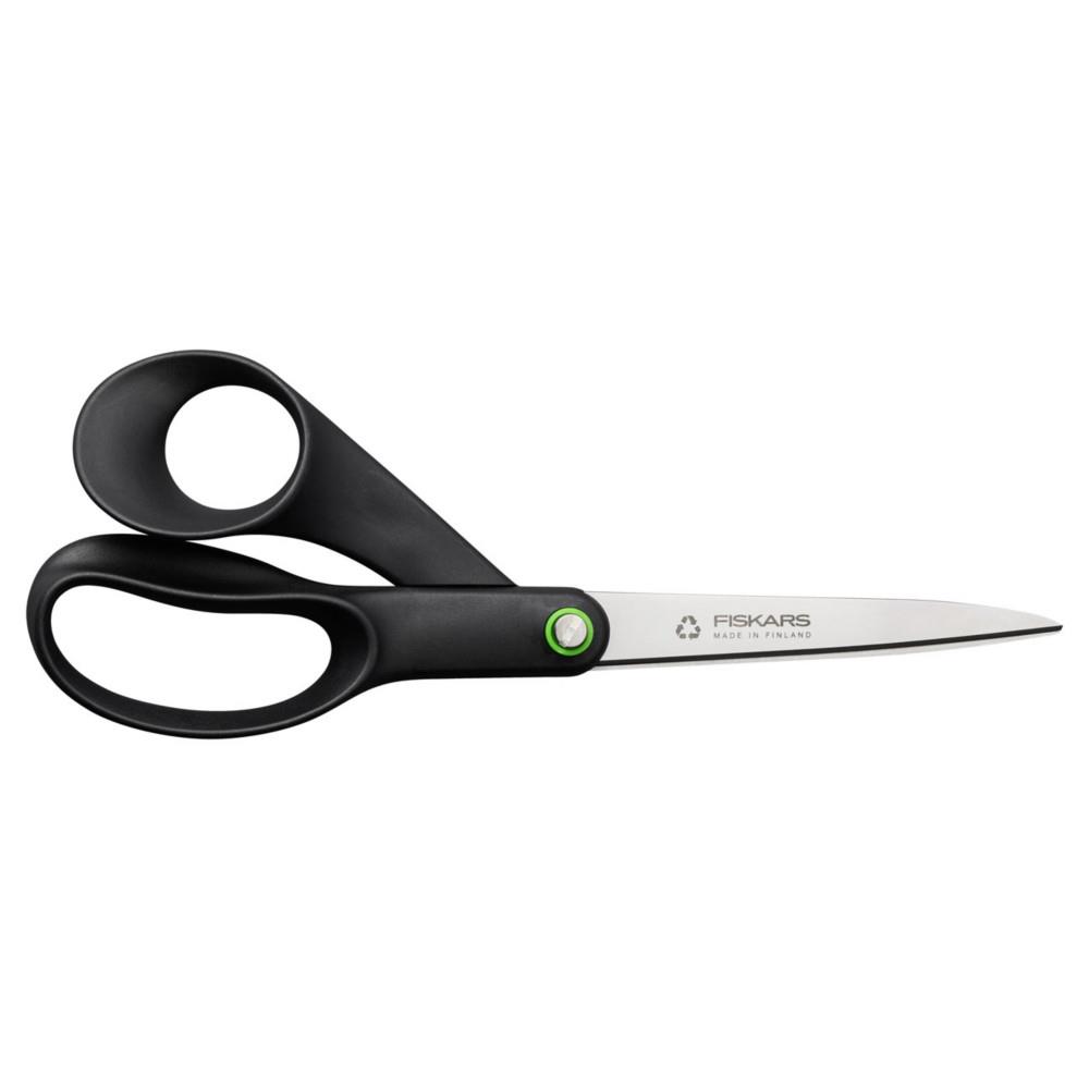 Ciseaux en plastique Fiskars recycl� pour droitiers - Longueur 21 cm - Noir