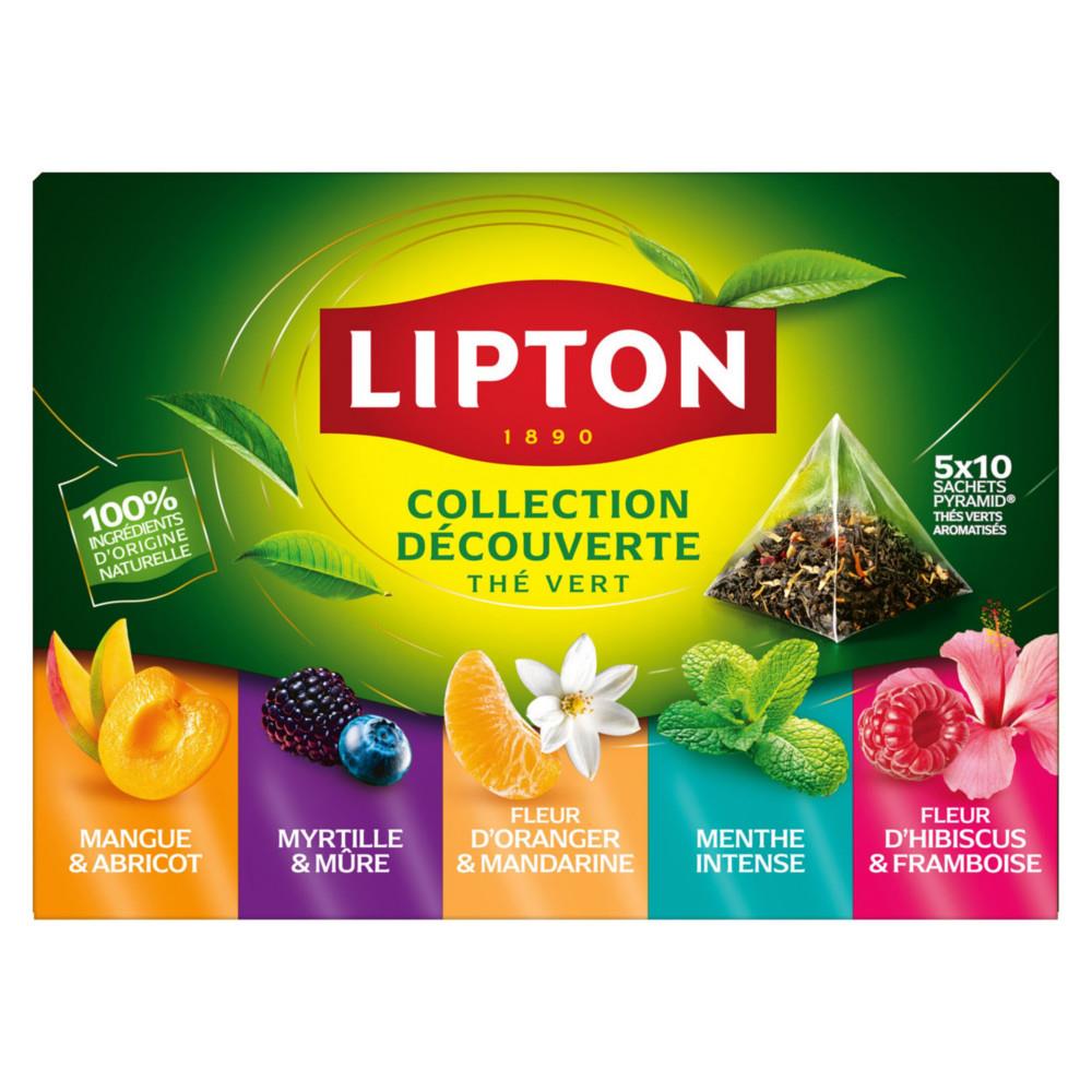 Th� vert Lipton coffret collection d�couverte - Bo�te de 50 sachets Pyramid
