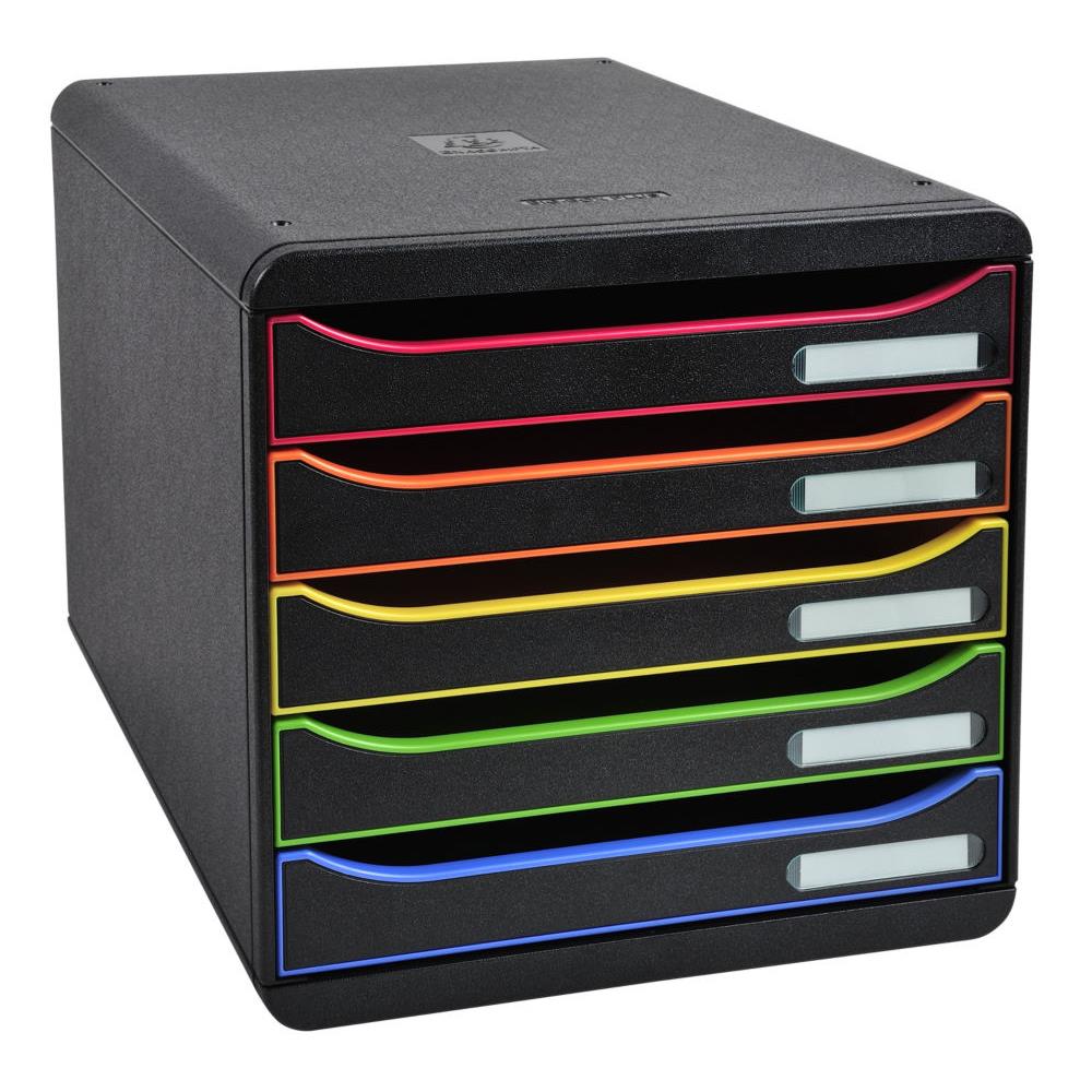 Module de classement Exacompta Big-Box Plus Classic - L27,8 x H26,7 x P34,7cm - 5 tiroirs - noir/arlequin