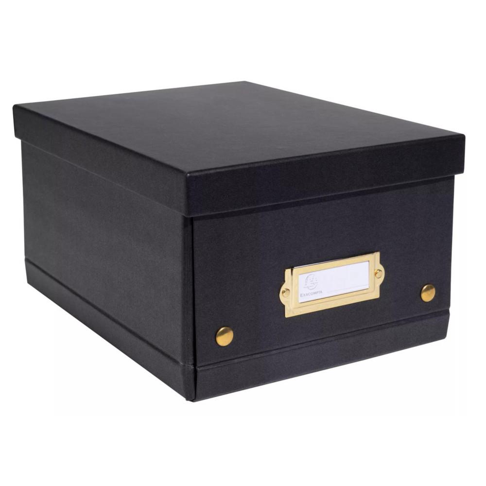 Bote de rangement  plat A5+ Exacompta NeoDeco en carton - Noir
