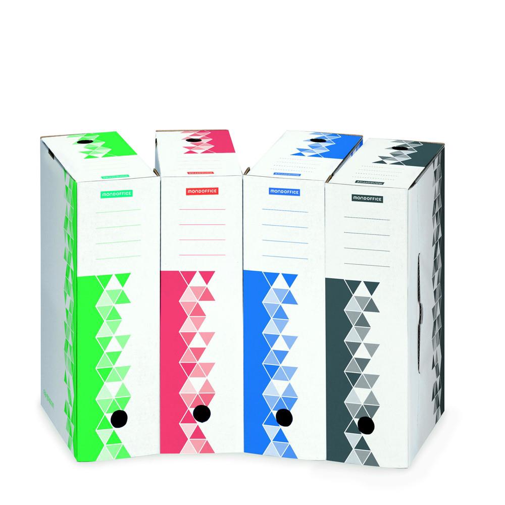 20 Boites Mondoffice archives dos 10 cm + 10 caisses archives Premium - Couleurs assorties