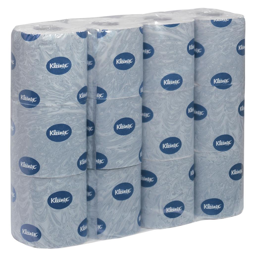 Rouleau de papier toilette Kleenex - double paisseur - 250 feuilles - 95 mm - blanc - paquet 12 rouleaux