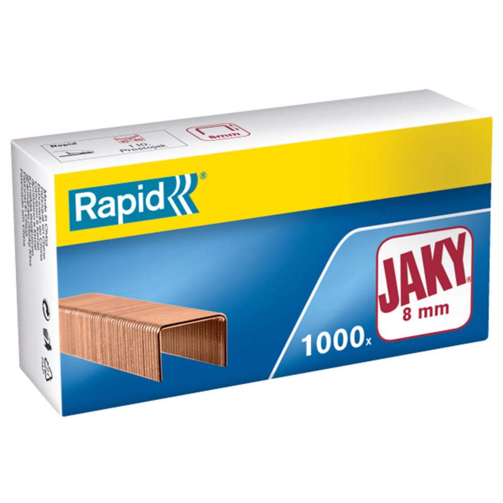 Agrafes Jacky Rapid patte de 8 mm de long - Fil robuste cuivr� - Boite de 1000