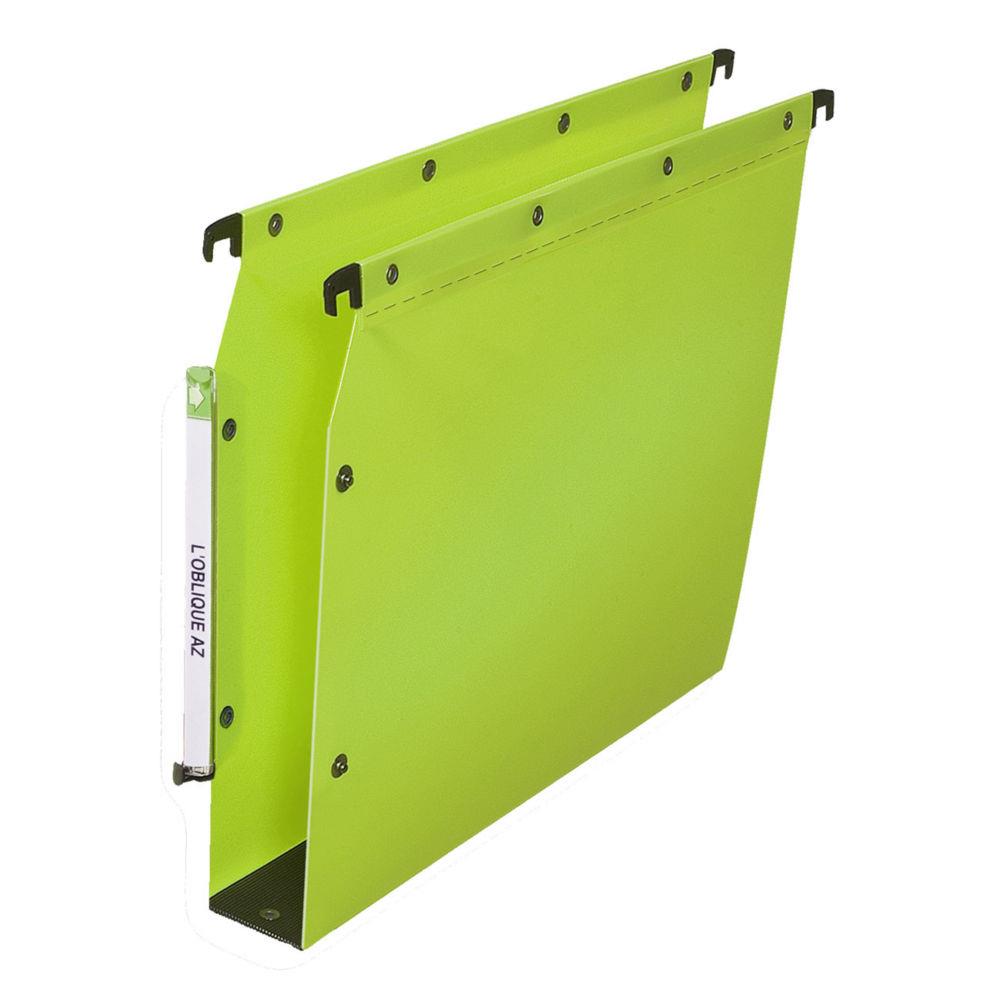 Dossier suspendu PP Ultimate pour armoires - en polypropylne - boutons-pression - fond U 50 mm - vert opaque