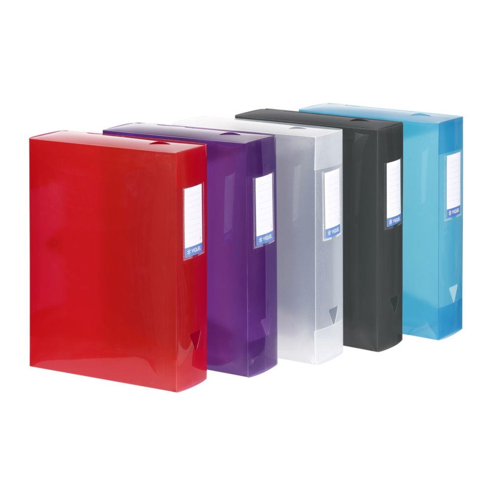 Bote de classement Viquel Propyglass en polypropylne - A4 - dos 8 cm - coloris assortis