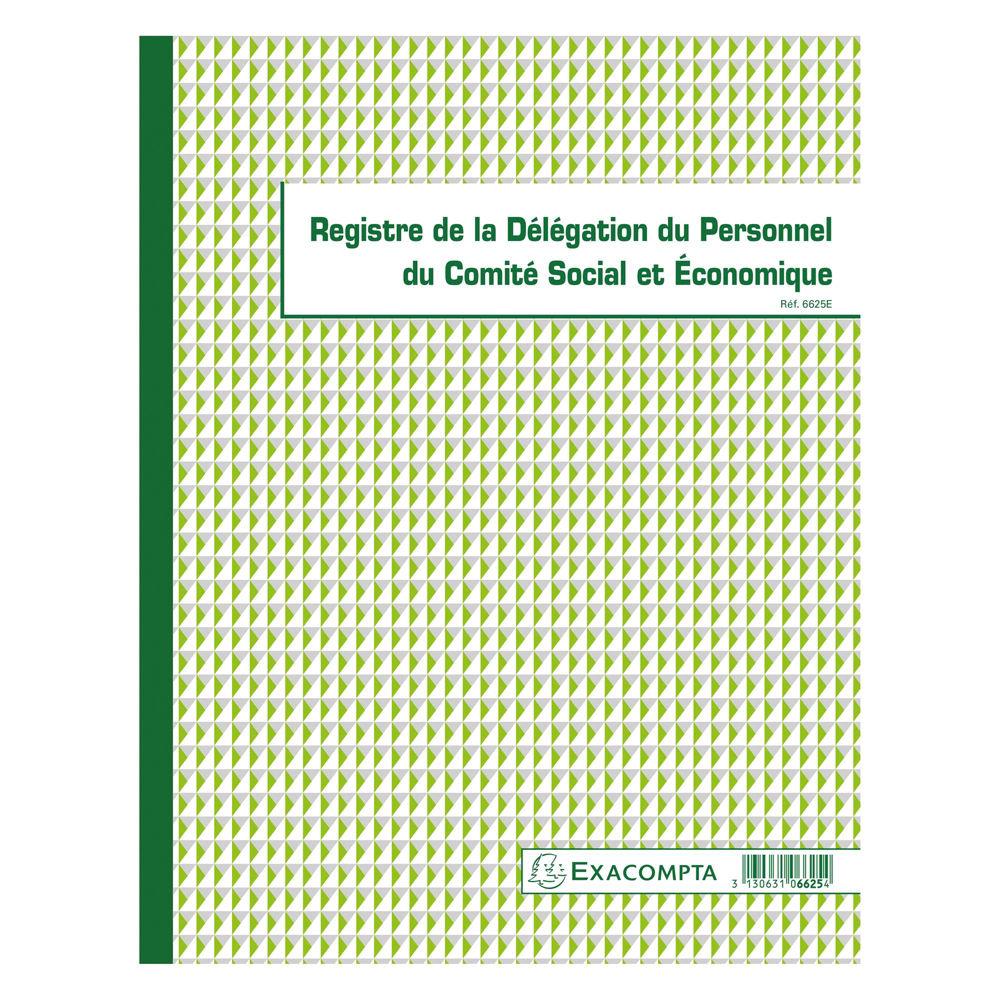 Registre dlgation du Personnel du CSE Exacompta - piqre 32 x 24 cm - 30 pages