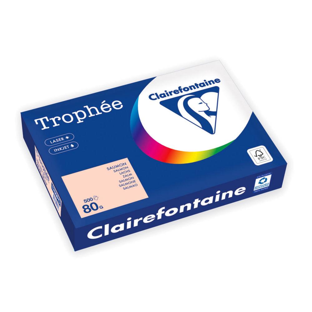 Papier couleur Clairefontaine A4 Trophe Pastel saumon 80g - Ramette de 500 feuilles
