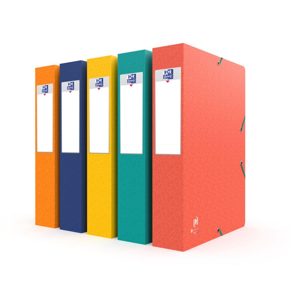 Bote de classement Oxford A4 Recyc+ couverture carte - Dos 6 cm - Assortis