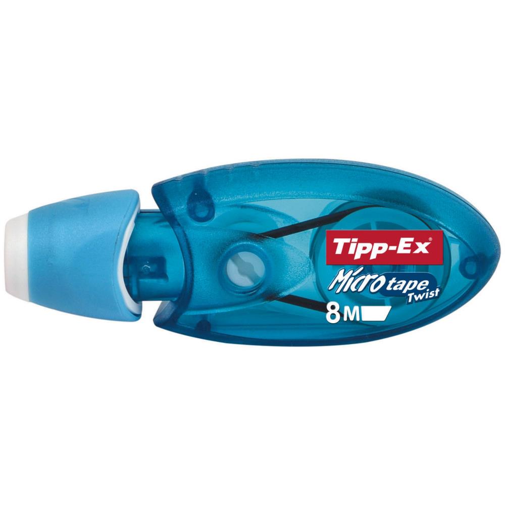 Roller de correction Micro Tape Twist - 5mm x 8m bleu - translucide