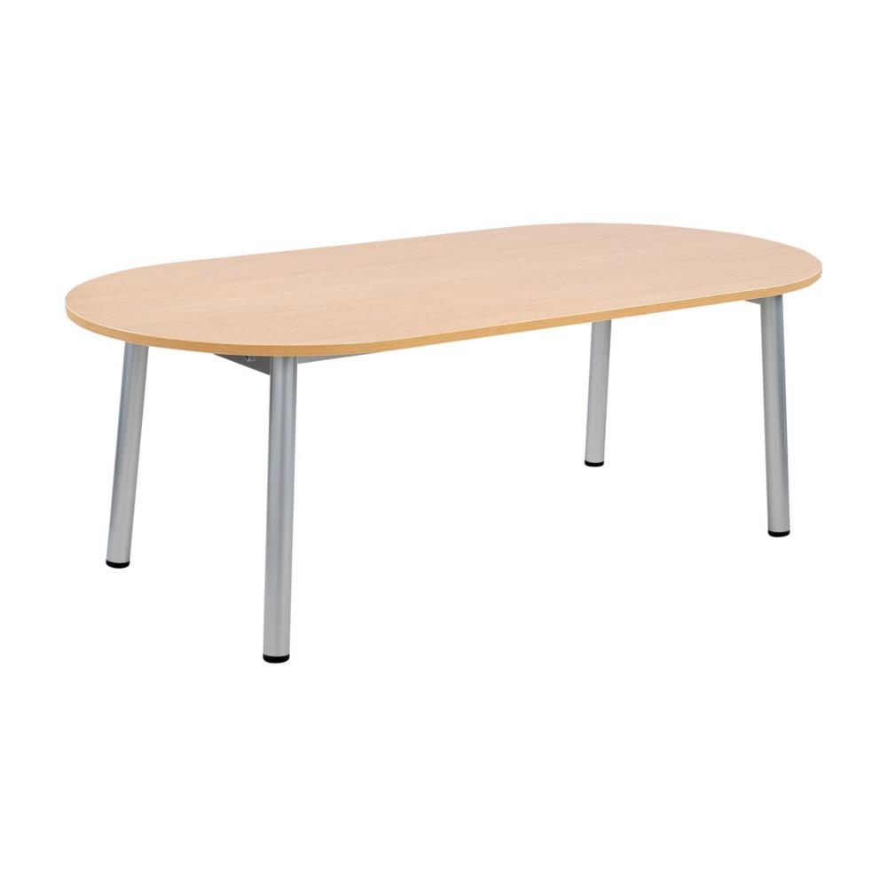 Table de runion direction ovale Azen 210 x 102 cm - Chne pieds Aluminium